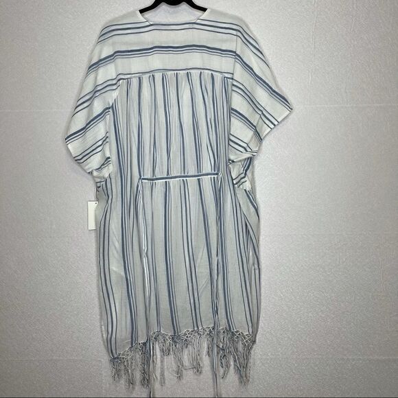 FRAME Striped Cotton Gauze Cover Up Dress One Size - Picture 9 of 10